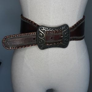 Brown Wide Vintage Look Belt